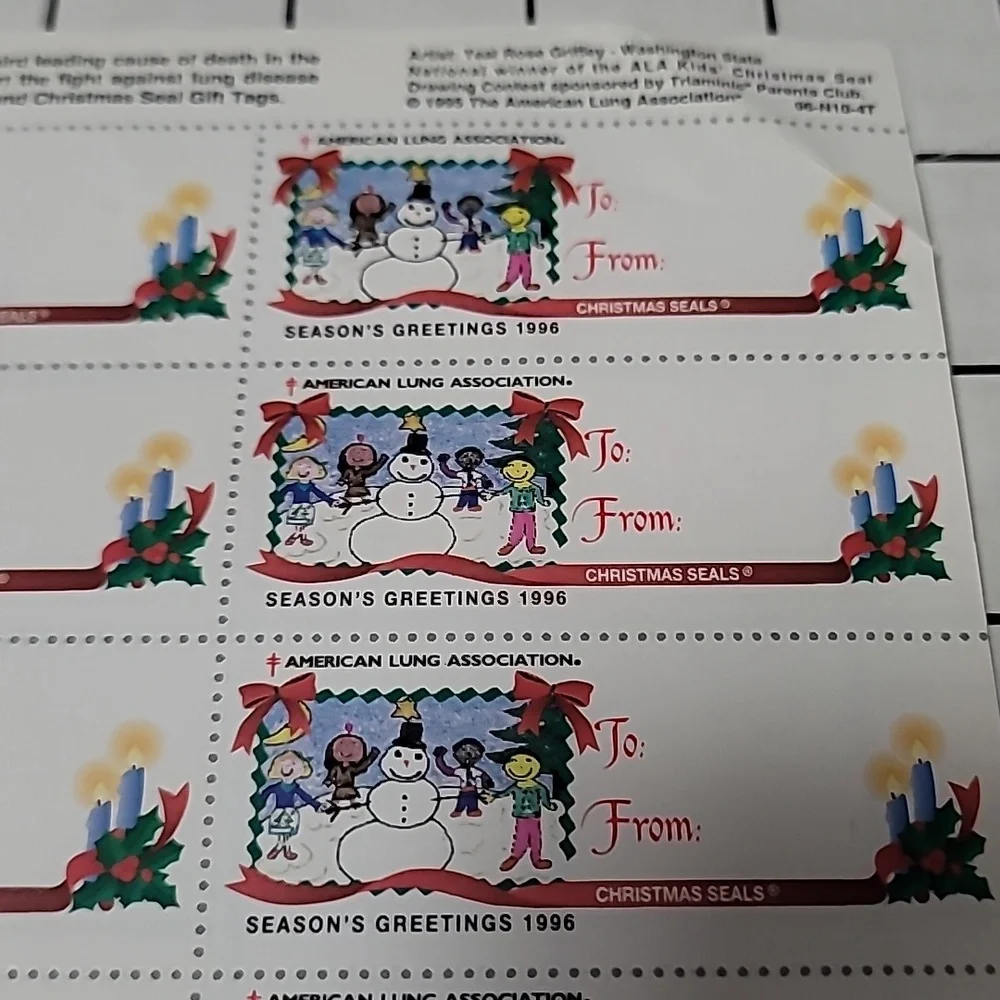 American Lung‎ Association Holiday Sheets- vintage